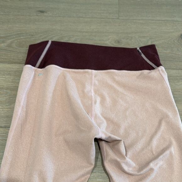 FABLETICS Heathered Pink Maroon High Rise Cropped Active Capri Bottoms Size XL - Picture 6 of 13